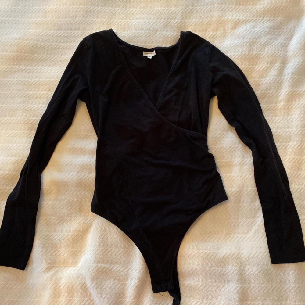 Black long sleeve bodysuit